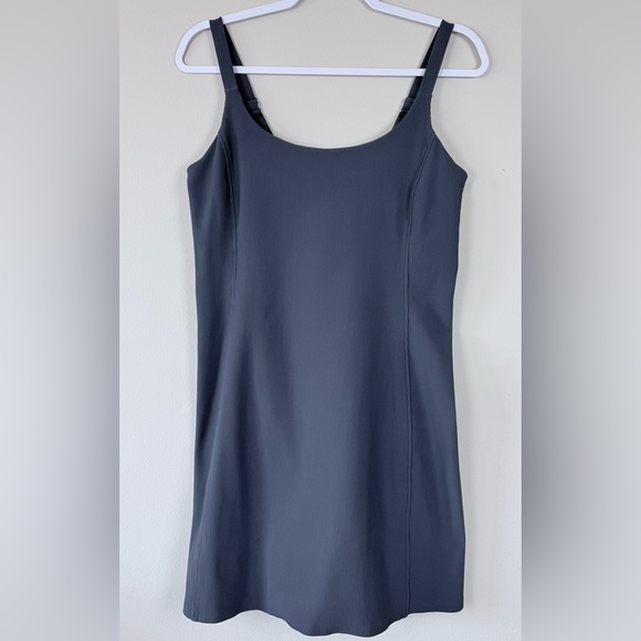 Spanx The Get Moving Easy Access Ribbed Straight Dress Stretch Dark Storm Medium - Picture 10 of 16